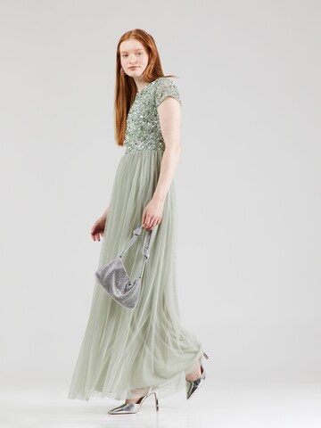 LACE & BEADS Evening Dress 'Picasso' in Green