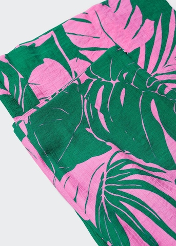 MANGO Široke hlačnice Hlače 'Mila' | zelena barva