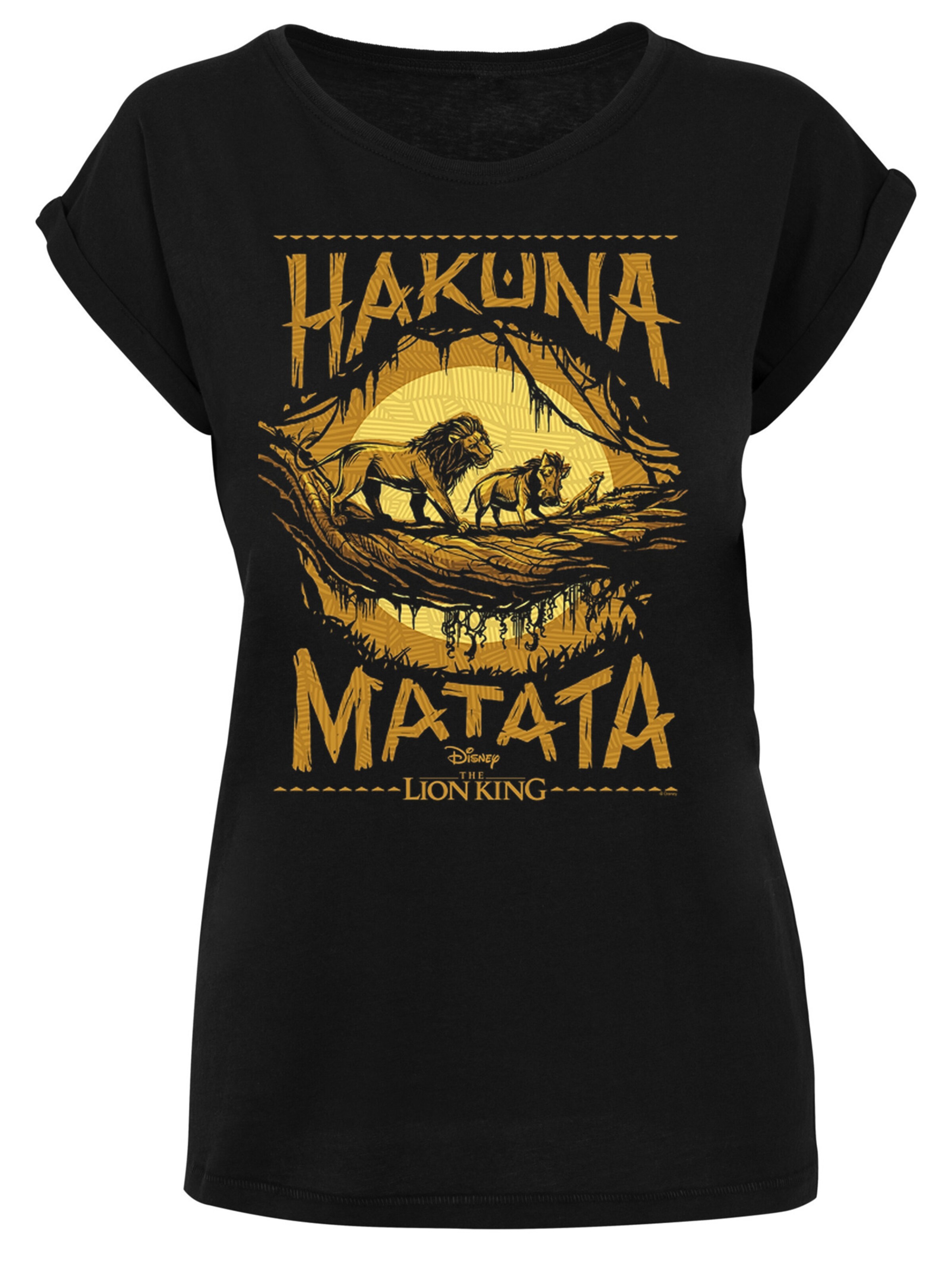 T-shirt 'Disney Der König der Löwen Hakuna Matata' F4NT4STIC en noir : devant