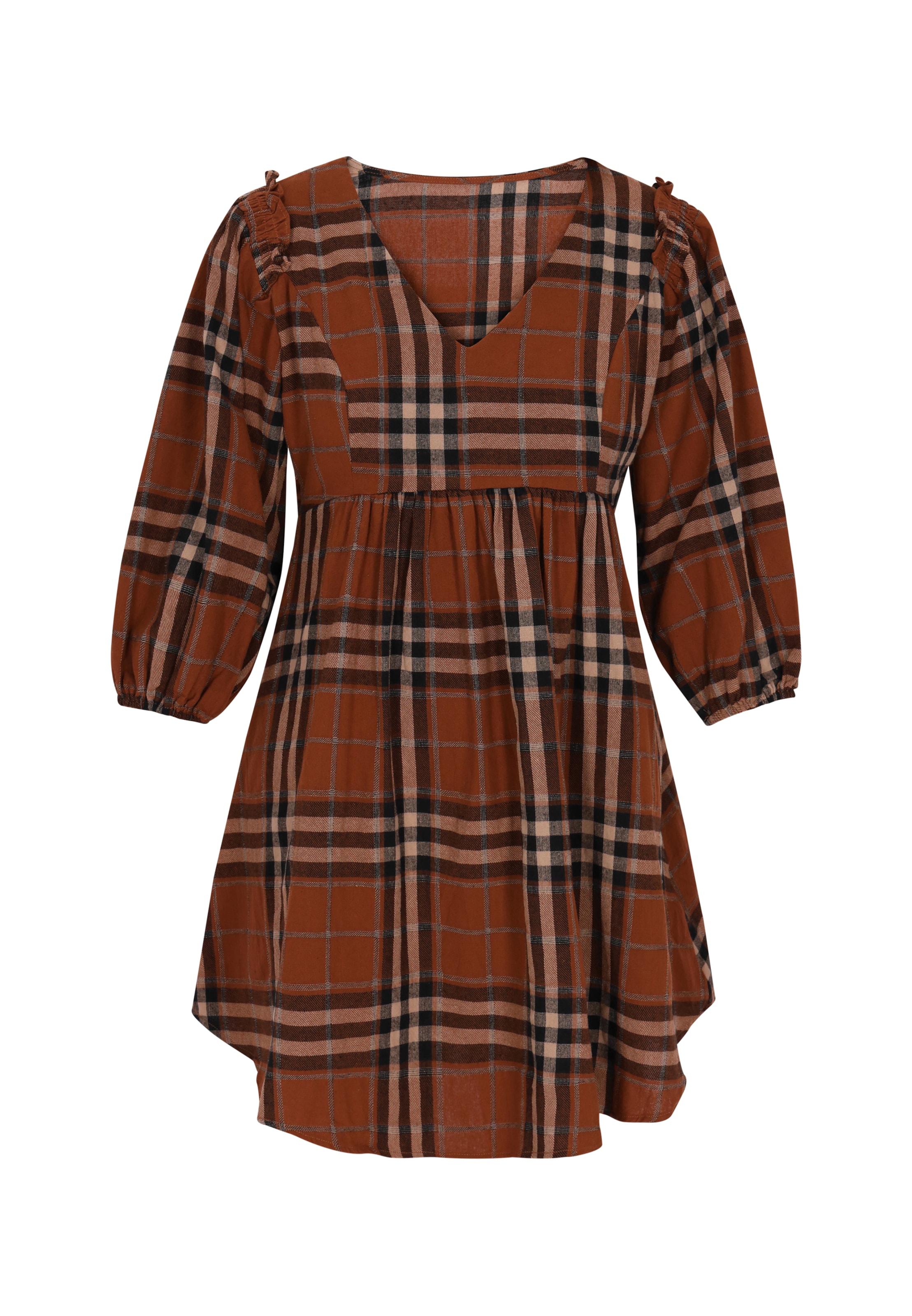 swirly Jurk in de kleur Bruin / Ombergrijs / Mokka / Zwart, Productweergave