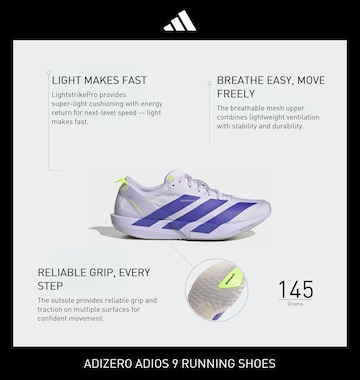 Sneaker de alergat 'Adizero Adios 9' de la ADIDAS PERFORMANCE pe mov