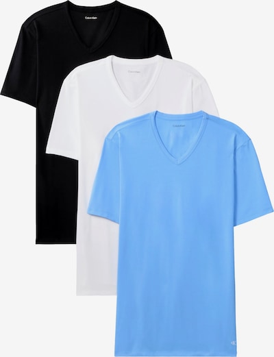 XXXL dydžio Marškinėliai iš Calvin Klein, spalva – mėlyna / juoda / balta, Prekių apžvalga