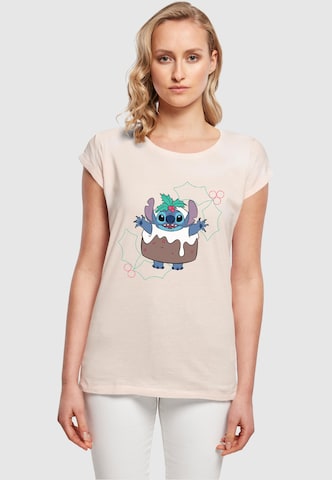 ABSOLUTE CULT Shirt 'Lilo And Stitch - Pudding Holly' in Roze: voorkant