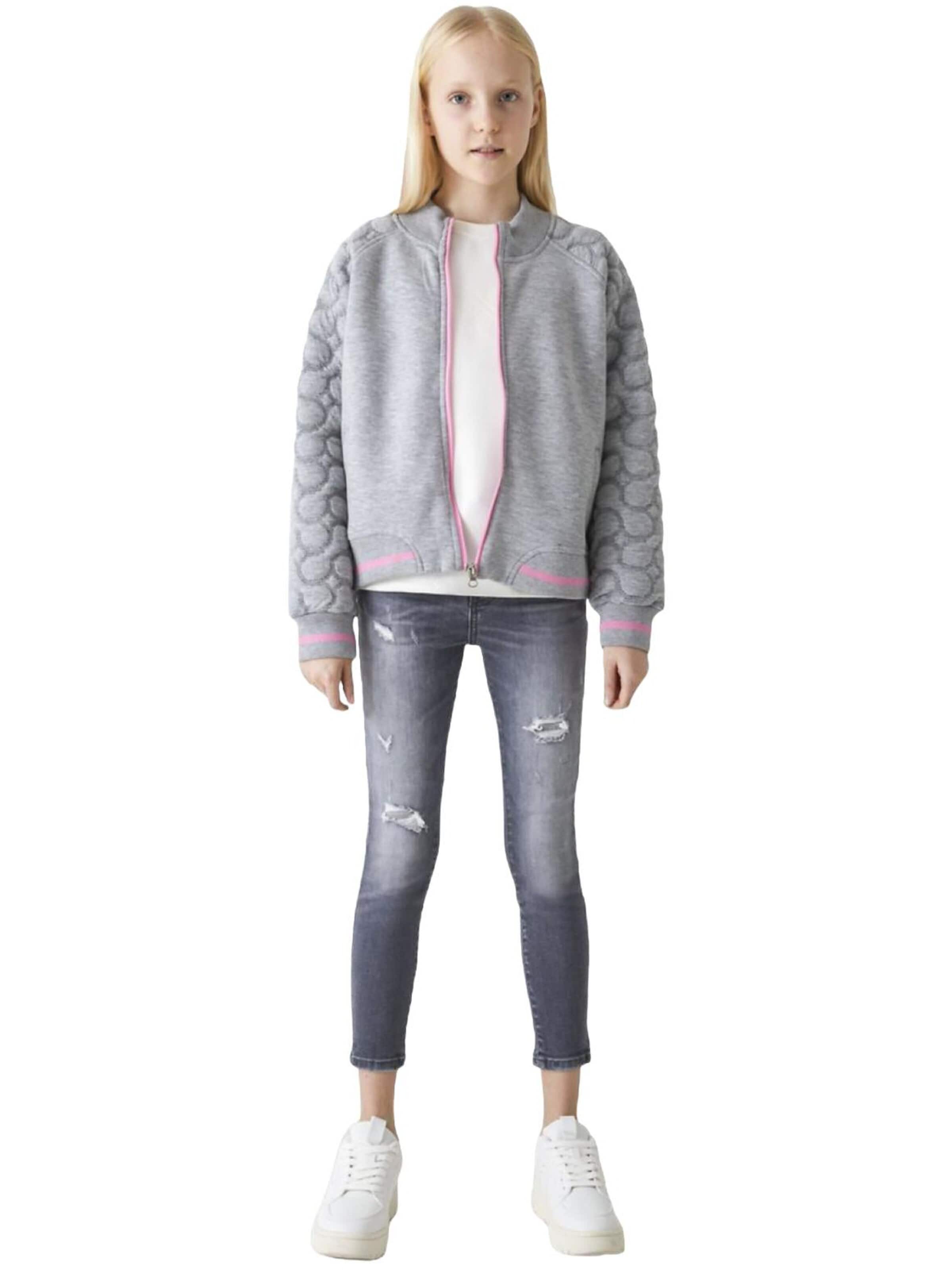 LTB Jeans - regular Vaquero 'LTB Jeans Baby Girl Lonia G Mid Waist Asymmetrische Jeanshose' en gris
