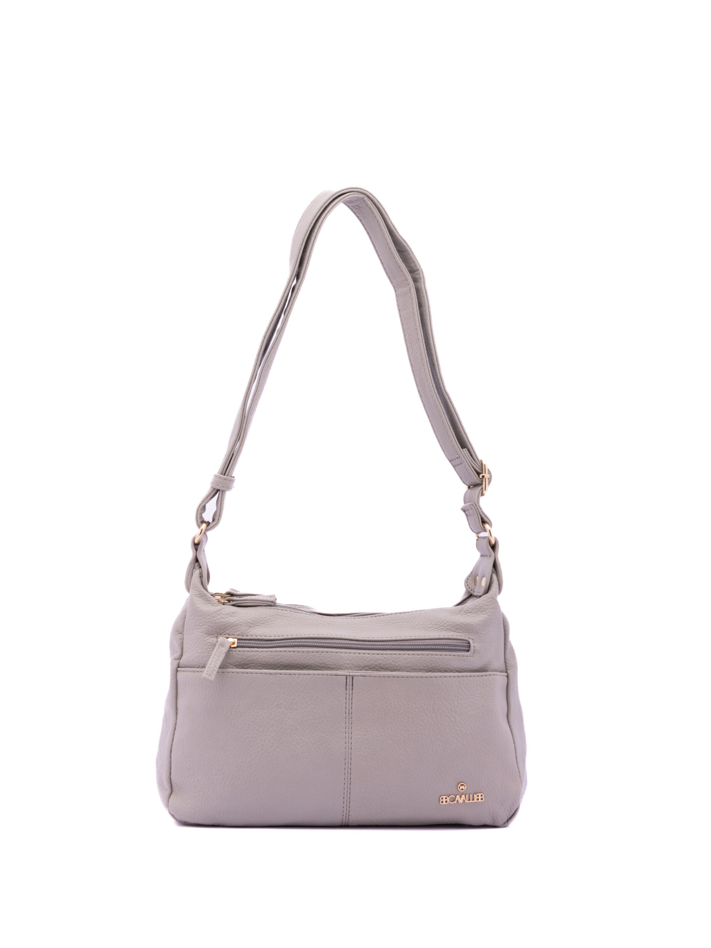 Borsa a spalla 'Borsa a Tracolla Donna Ecopelle con Zip e Tasche Multiple - B Cavalli' di B. Cavalli in grigio: frontale