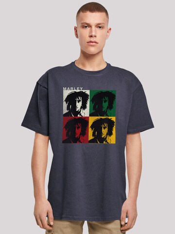 T-Shirt 'Bob Marley Colour Blocks' F4NT4STIC en bleu : devant