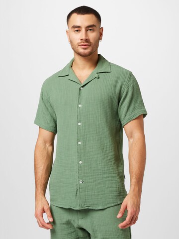 Kronstadt - Ajuste regular Camisa 'Cuba' en verde: frente
