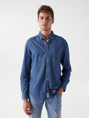 Salsa Jeans Regular fit Button Up Shirt in Blue: front