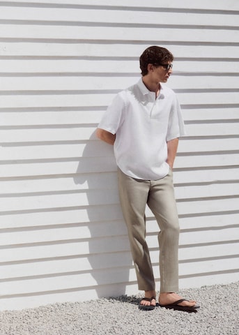 MANGO MAN Slim fit Chino Pants 'Oyster' in Grey