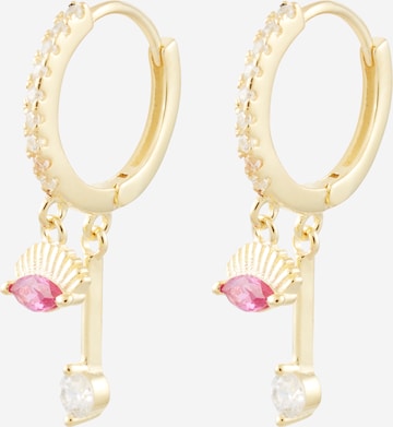 Fräulein Wunder Earrings 'Color Splash Eye' in Gold: front