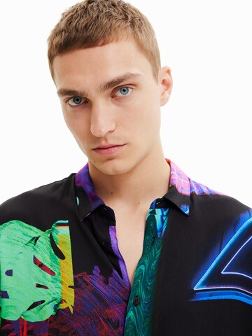 Desigual Comfort fit Button Up Shirt 'Jabal' in Black