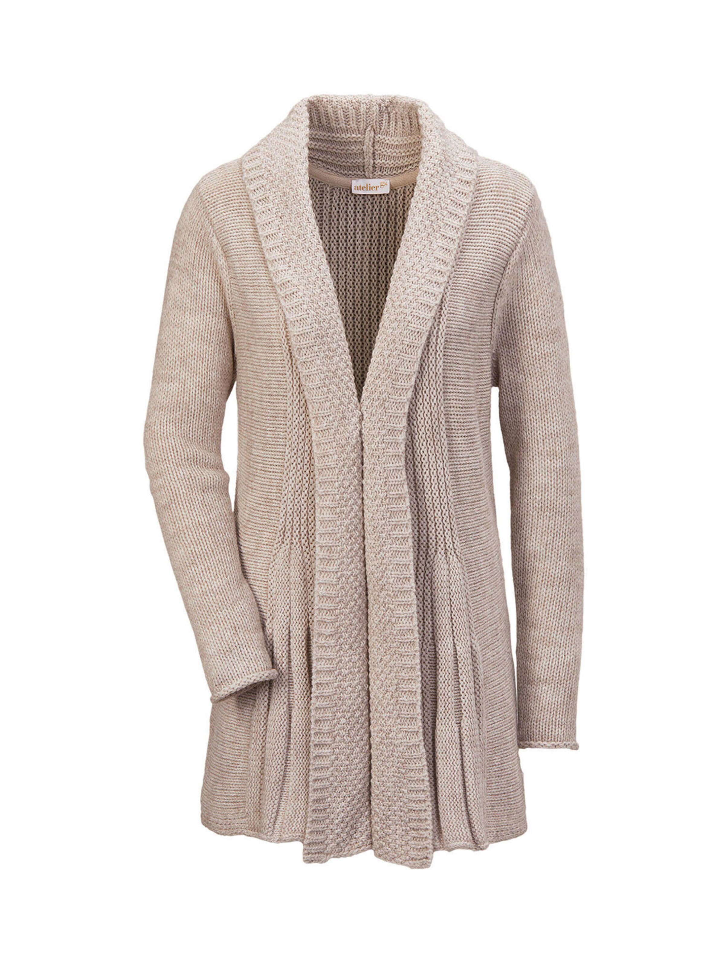 Goldner Strickjacke in Beige: Vorderseite