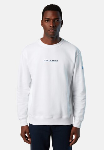 North Sails Sweatshirt mit Brust-Print in Weiß: predná strana