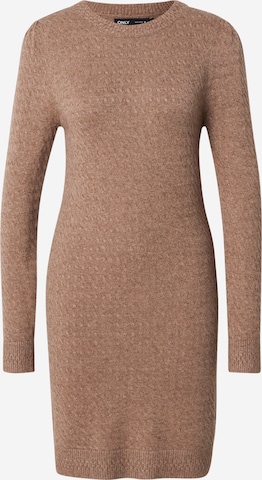 ONLY Knitted dress 'ONLKATIA' in Brown: front