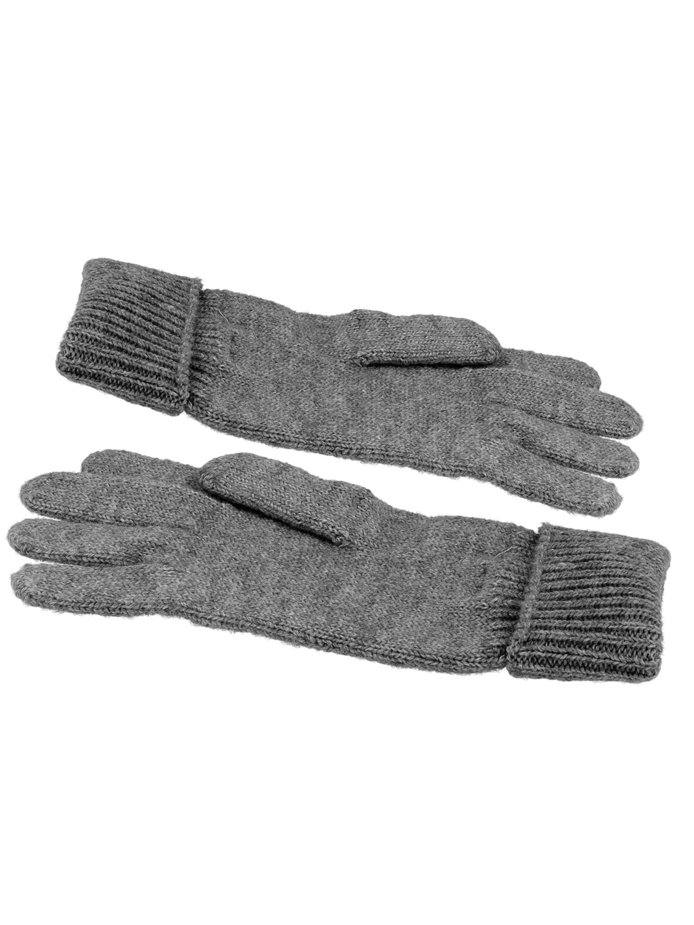 CAPO Full Finger Gloves 'Strickhandschuhe, melange' in Grey: front