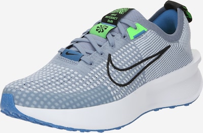 NIKE Chaussure de course 'Interact Run' en bleu-gris / vert fluo / noir / blanc, Vue avec produit