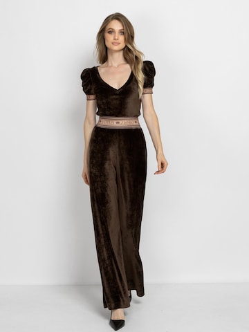 JIORO Wide leg Trousers in Brown