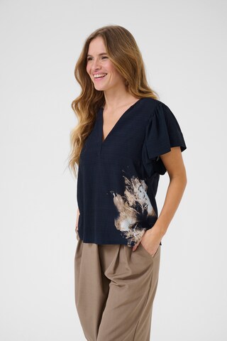 CULTURE Bluse 'Pop Greece' in Blau: Vorderseite