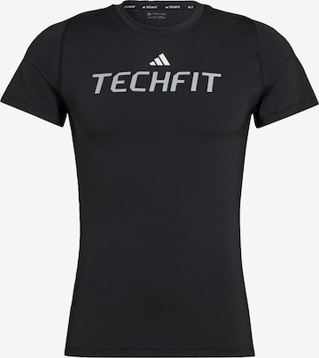 ADIDAS PERFORMANCE - Camisa funcionais em preto: frente