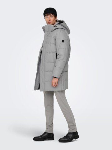 Only & Sons Winter Coat 'Carl' in Grey