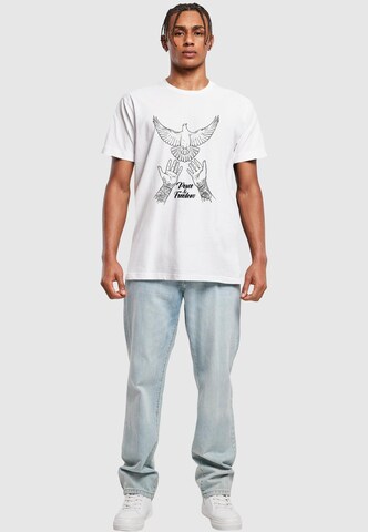 T-Shirt 'Peace & Freedom' Mister Tee en blanc