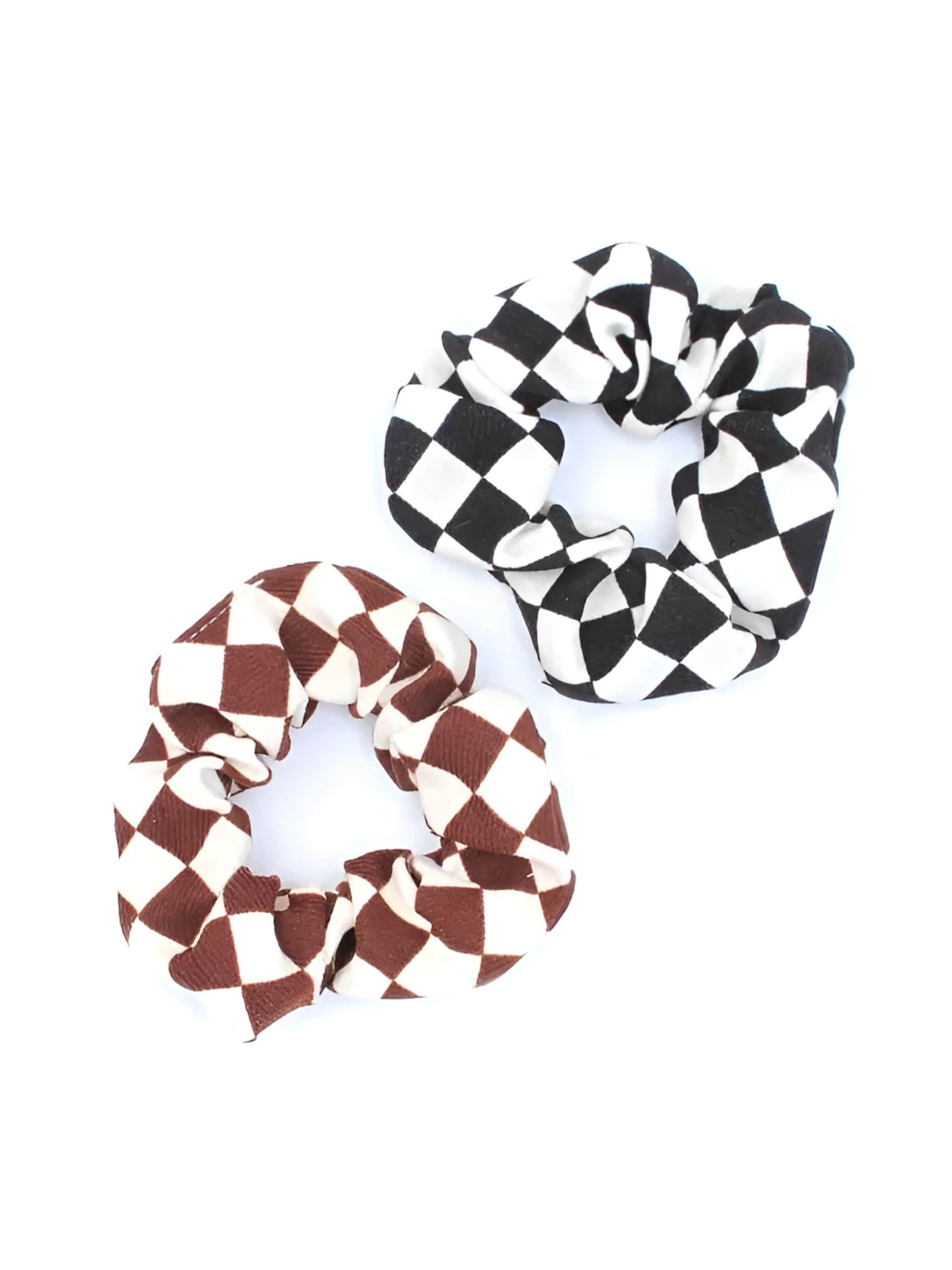 Good to Blue Haarschmuck 'Checkered Scrunchie Set' in Mischfarben: Vorderseite