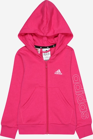 ADIDAS SPORTSWEAR Athletic Zip-Up Hoodie in Pink: front