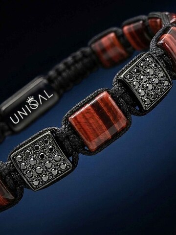 UNIQAL Armband 'RED TIGER EYE' in Gemengde kleuren