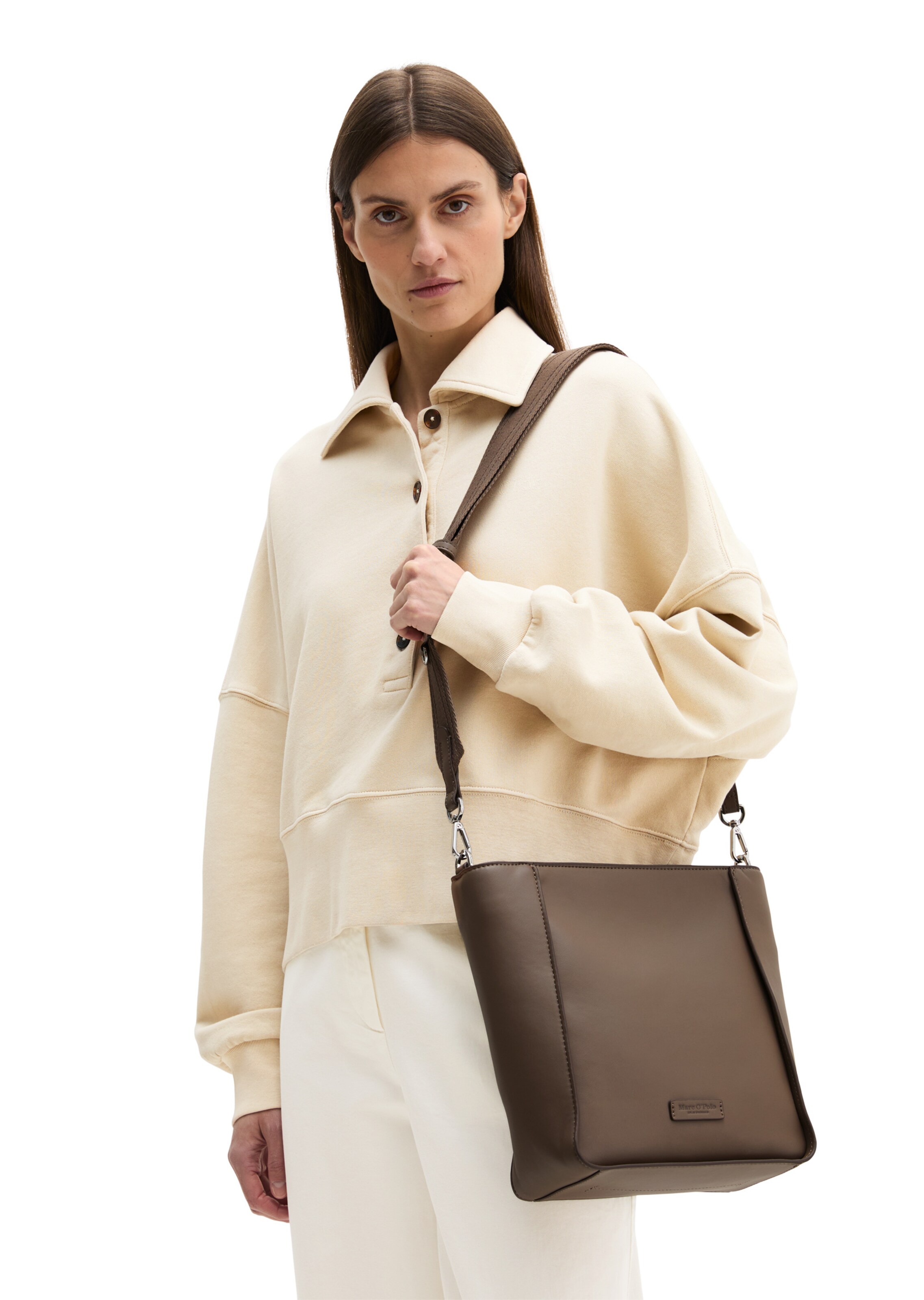 Marc O'Polo Schoudertas in Bruin: voorkant