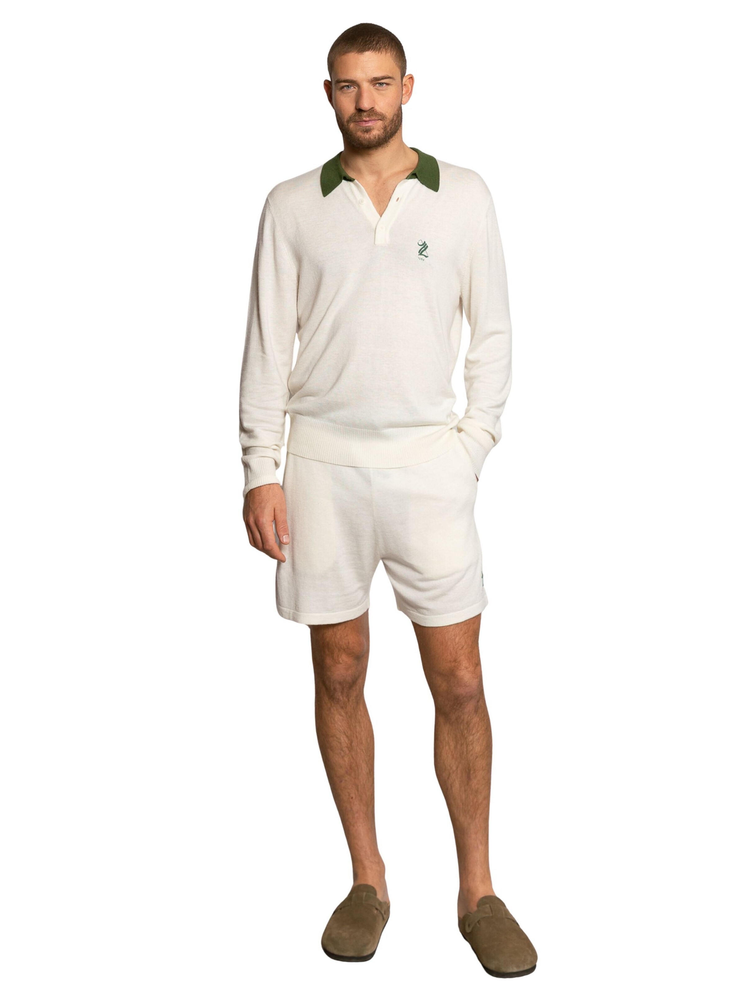 Pyjama court 'Bamboo' LDB en blanc : devant
