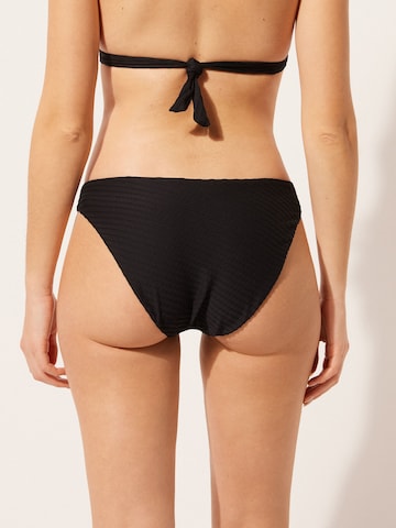 CALZEDONIA Bikini Bottoms '3D BLACK WAVES' in Black
