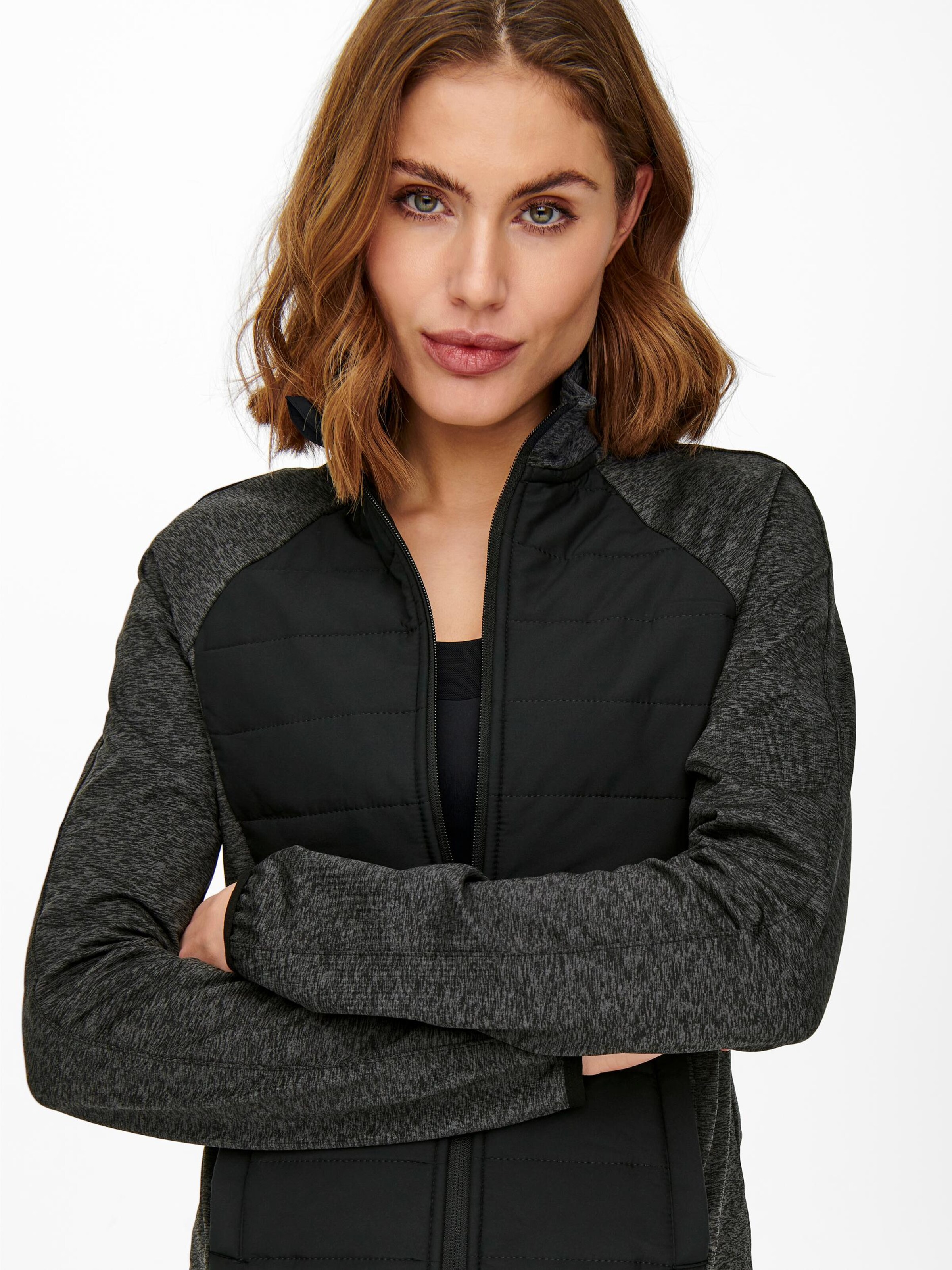 Frauen Sportbekleidung ONLY PLAY Fleecejacke in Schwarz, Schwarzmeliert - NE60489 Frauen Sportbekleidung ONLY PLAY Fleecejacke in Schwarz, Schwarzmeliert - NE60489