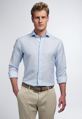 ETERNA Slim fit Overhemd in Blauw: voorkant