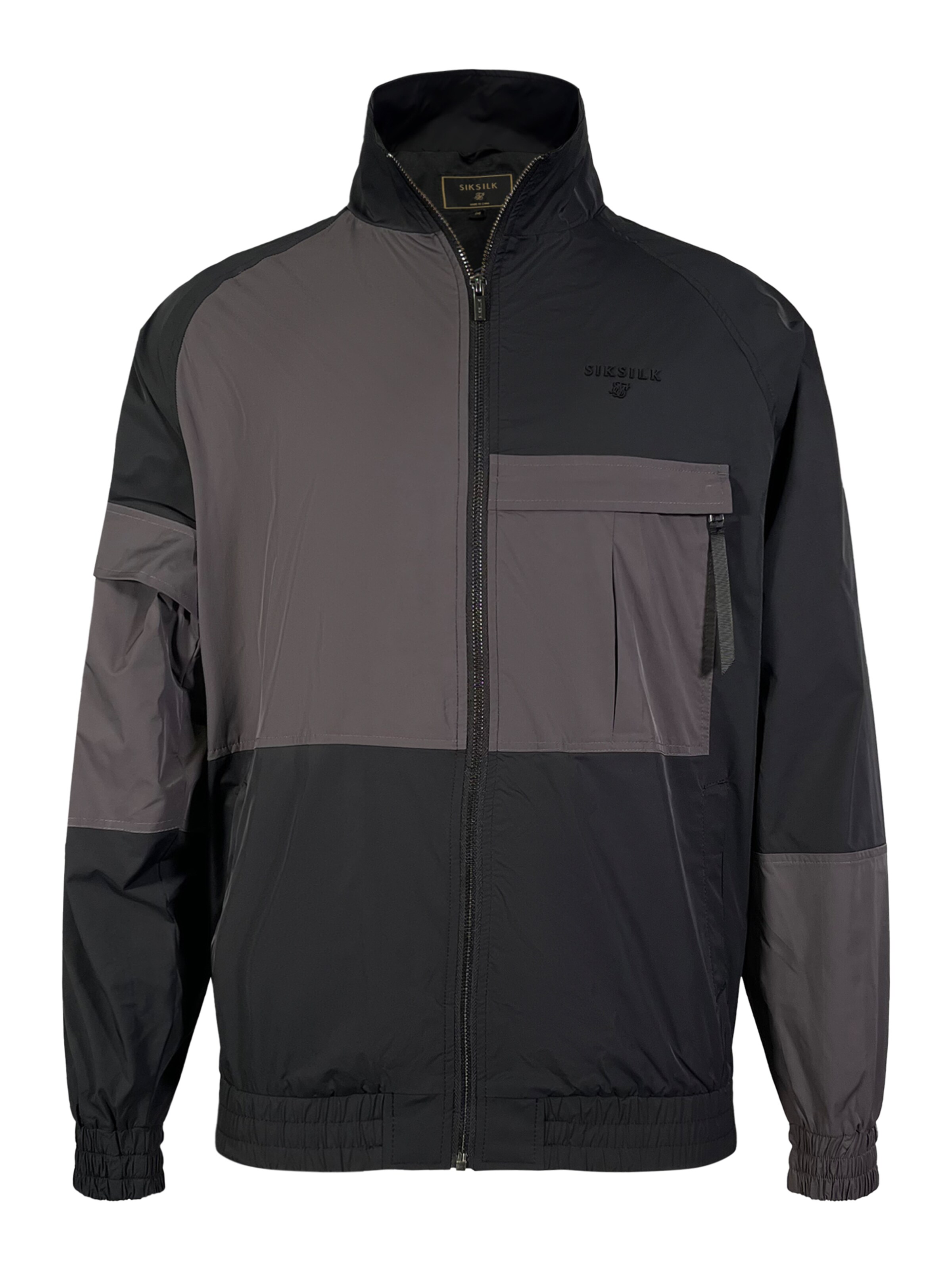 SikSilk Between-season jacket in Black: front