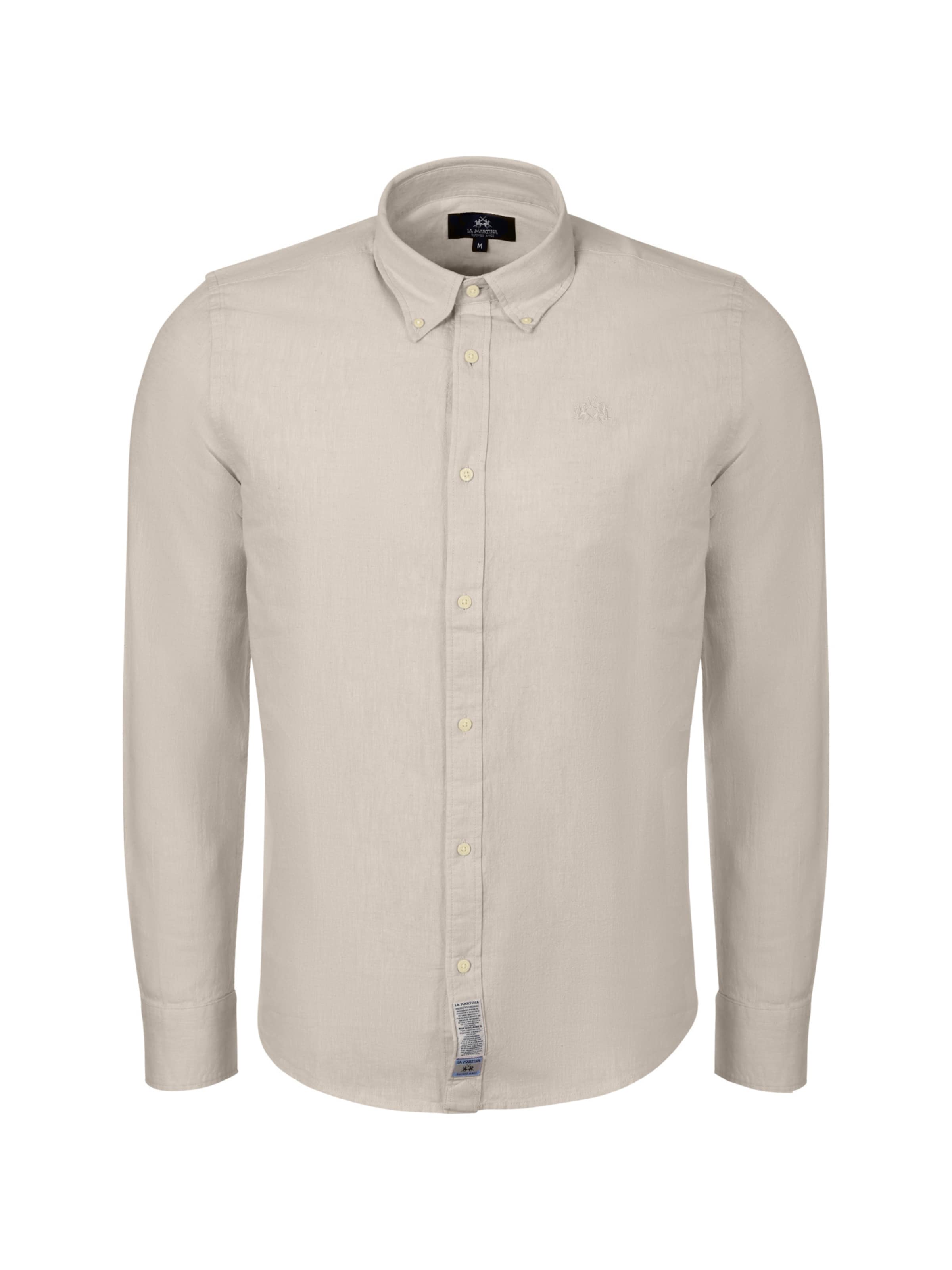 La Martina Slim fit Overhemd ' MCC006 ' in Beige: voorkant