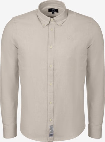 La Martina - Ajuste estrecho Camisa ' MCC006 ' en beige: frente