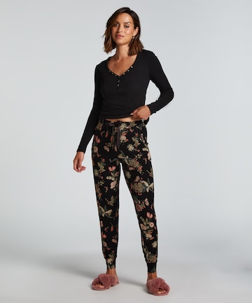 Hunkemöller Pajama Pants in Black: front