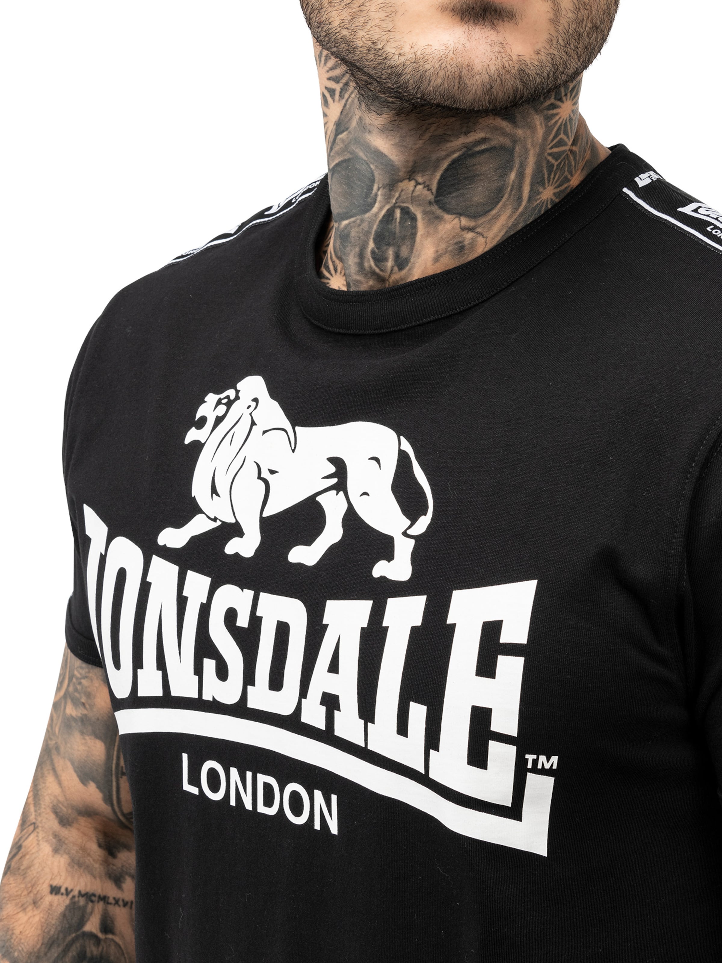LONSDALE T-Shirt 'Stour' in Schwarz