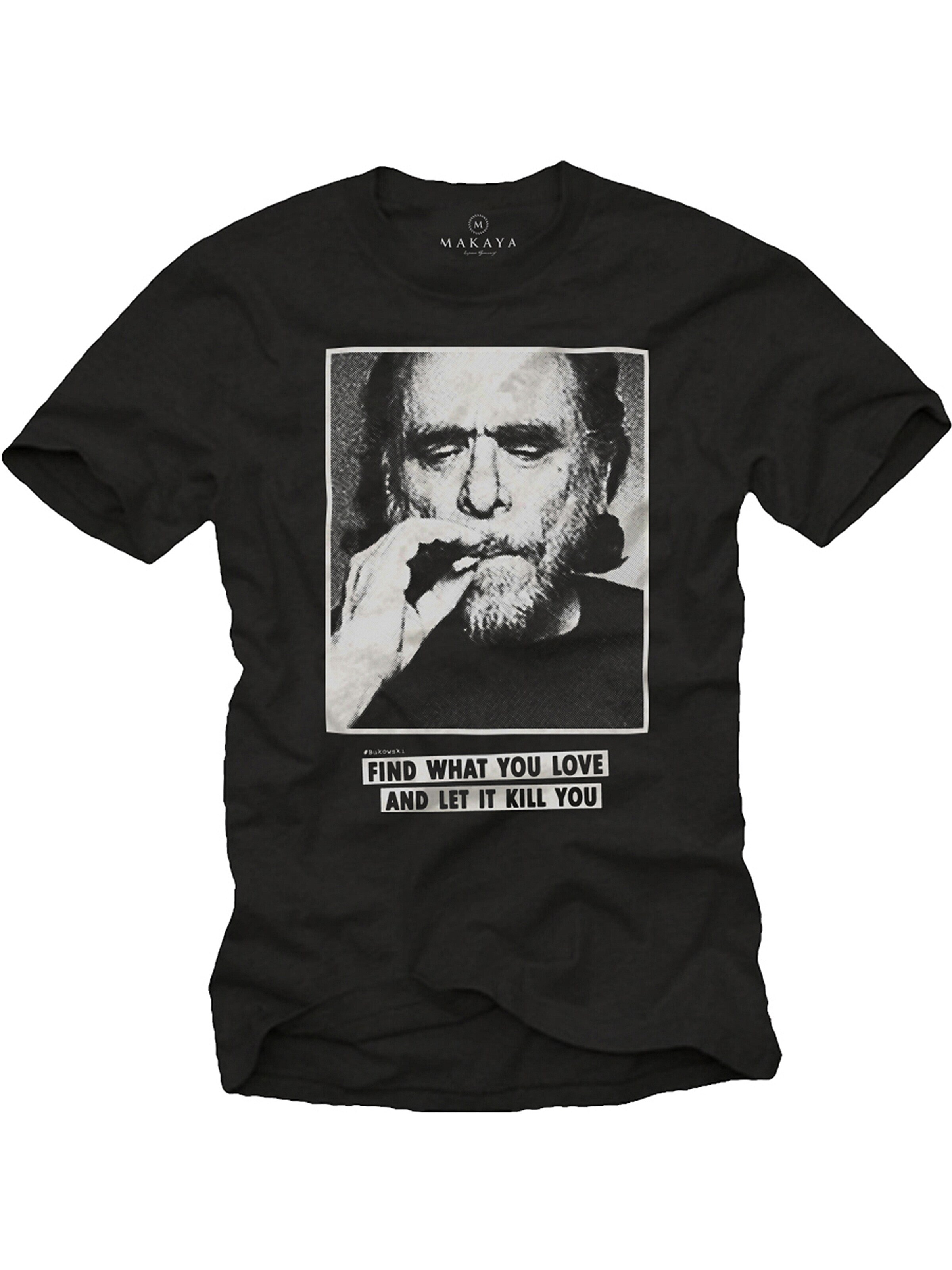MAKAYA Shirt 'Find What You Love' in Black: front