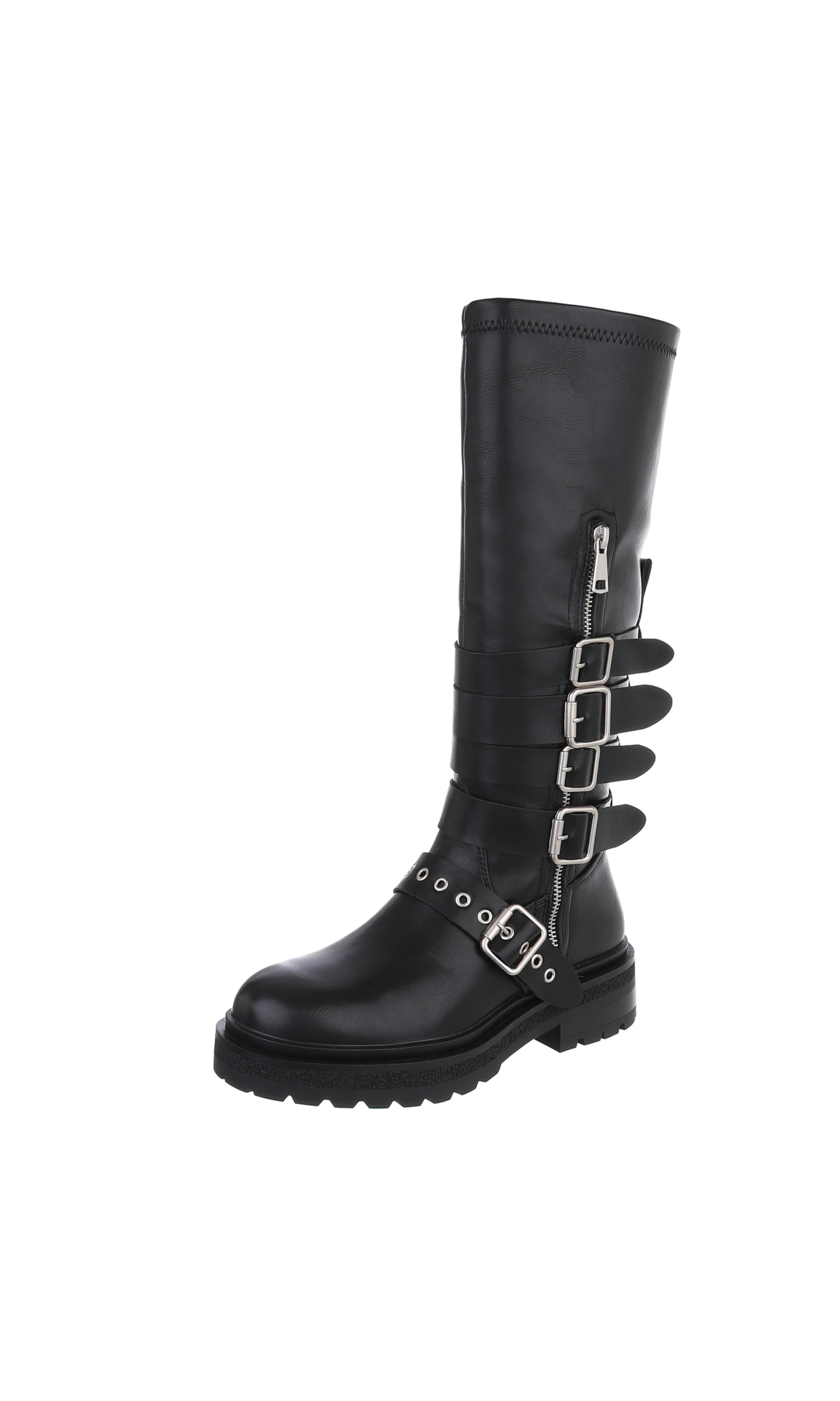 Ital-Design Stiefel in Schwarz: Vorderseite