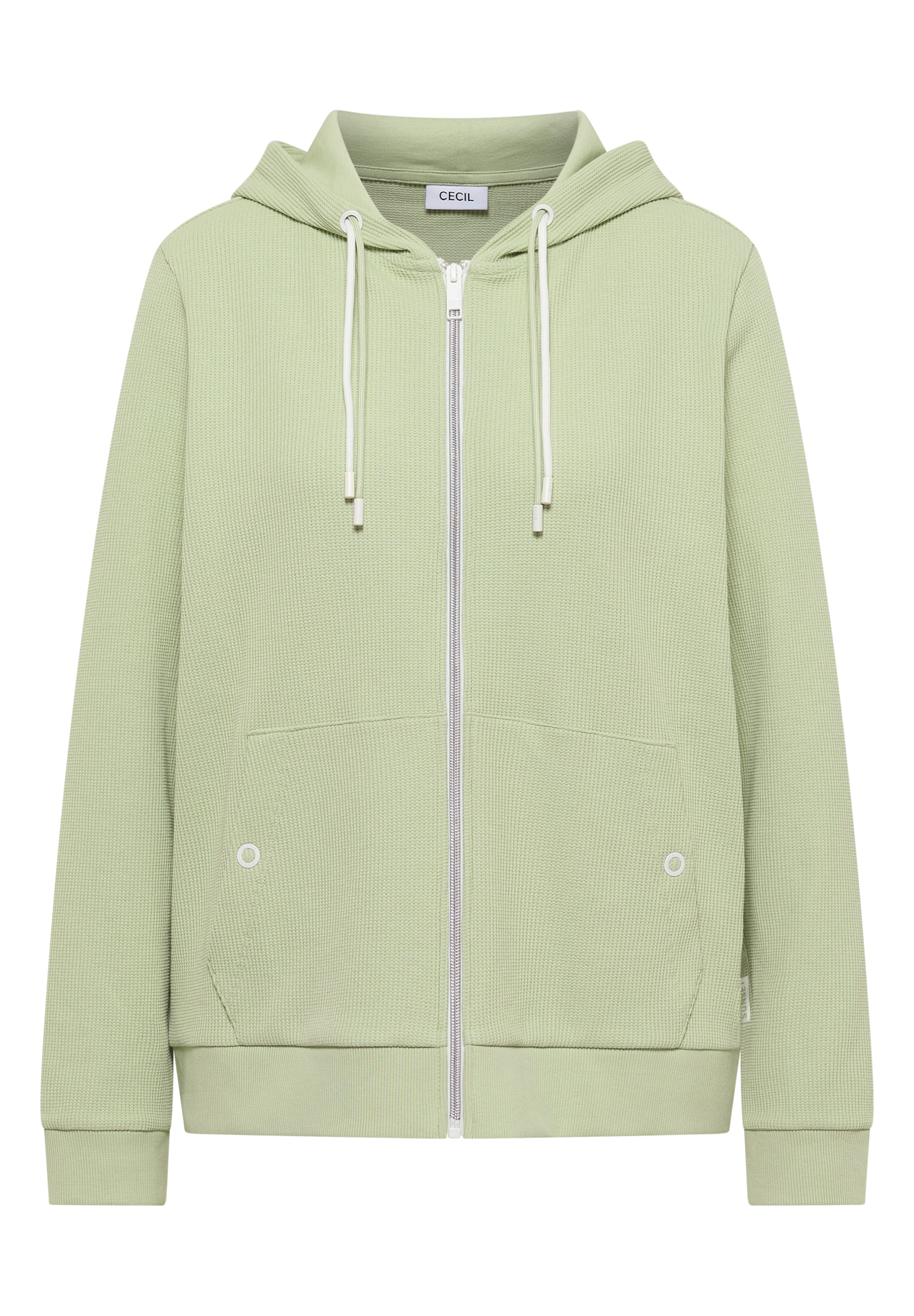 CECIL - Sudadera con cremallera en verde: frente