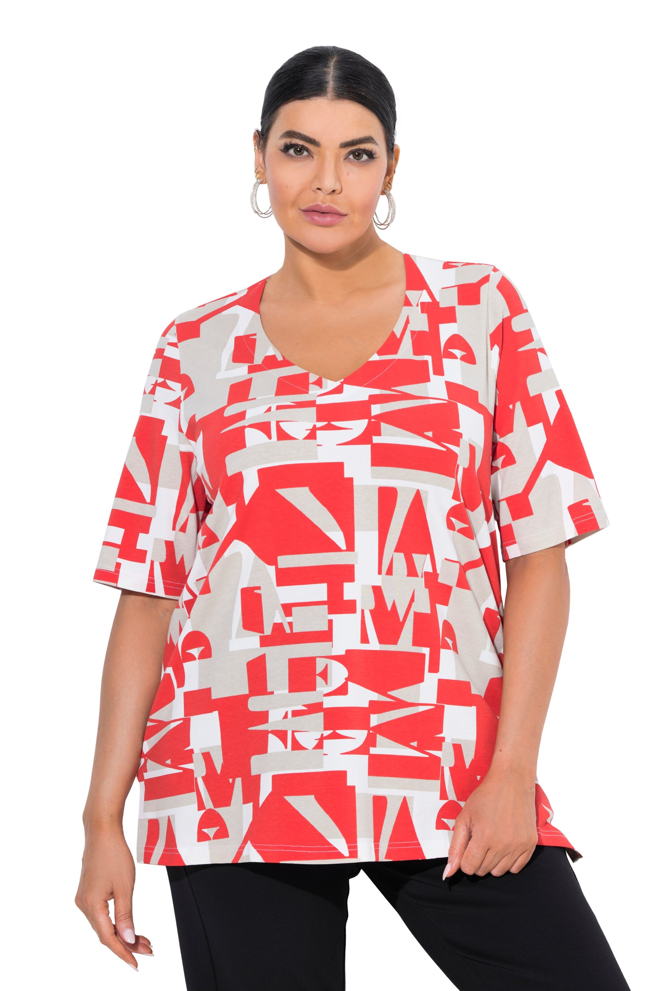 Ulla Popken Shirt in Rood: voorkant