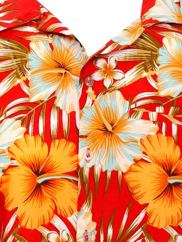 Regular fit Camicia 'Tropical Hibiscus' di King Kameha in giallo