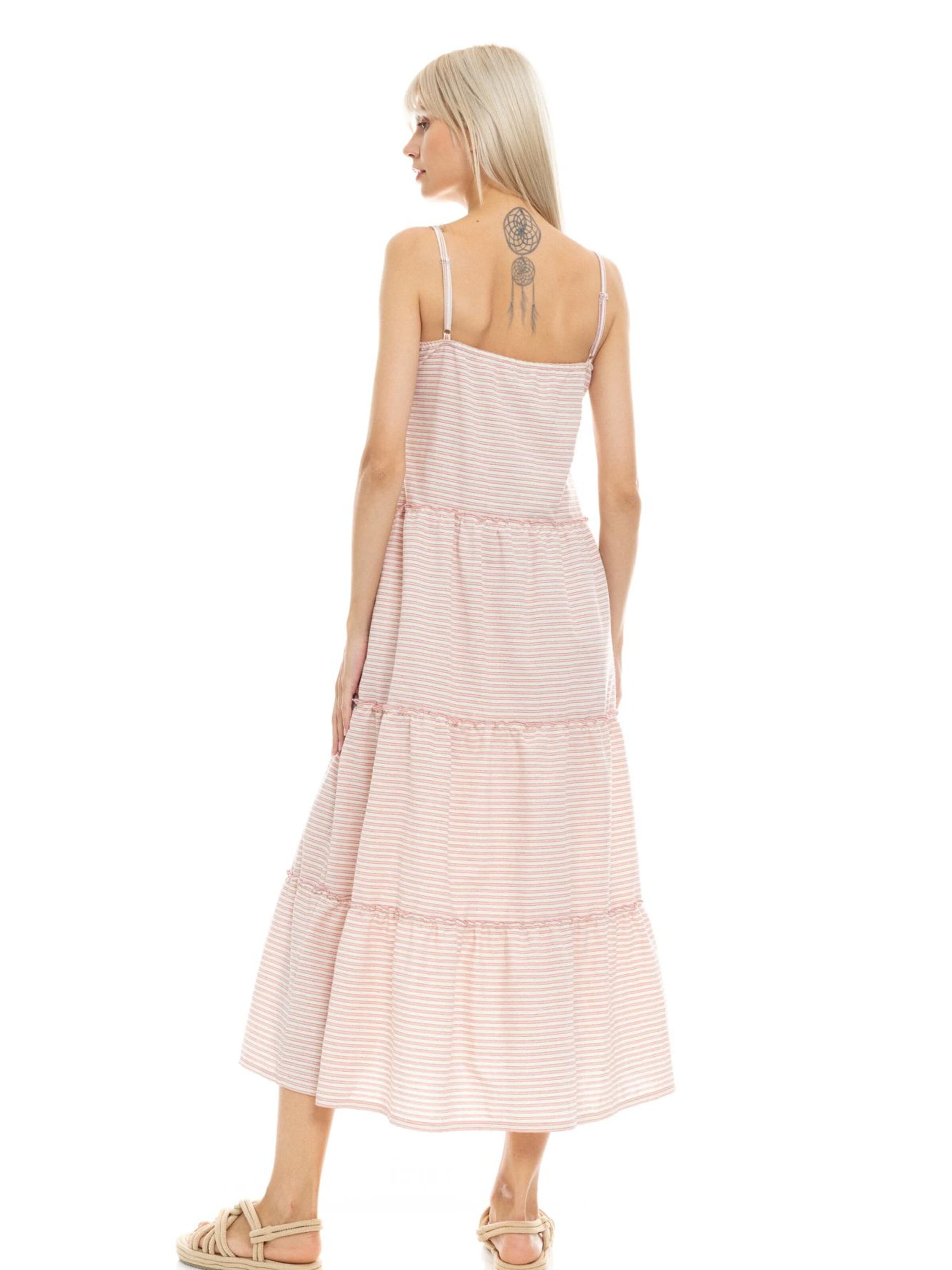 Pink LabelLjetna haljina 'BEACHWEAR PETIT STRIPE' - narančasta boja