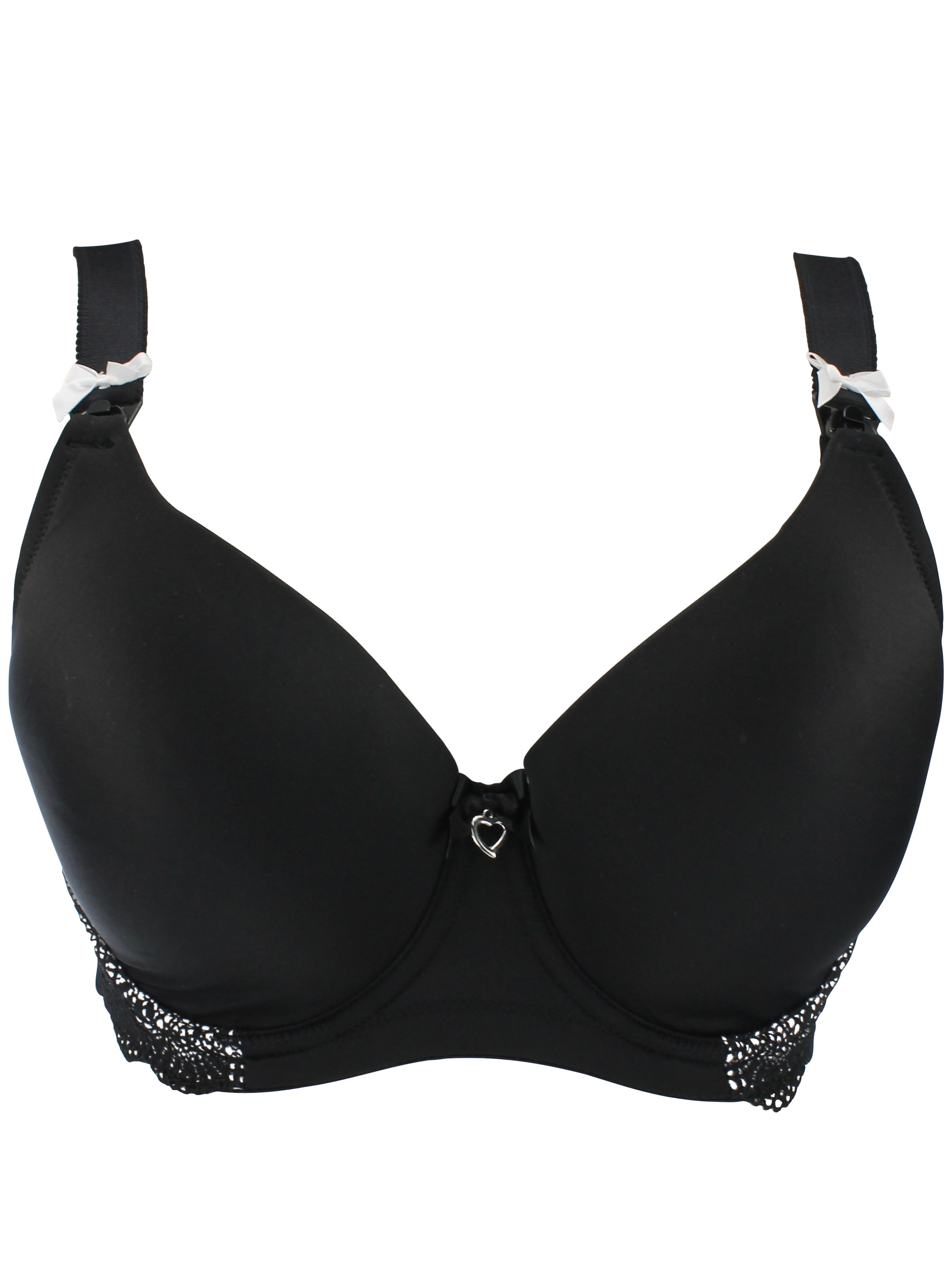 petit amour T-shirt Nursing Bra 'Still-BH_EDDA_Bügel' in Black: front