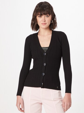 GUESS Knit Cardigan 'IVETTE' in Black: front