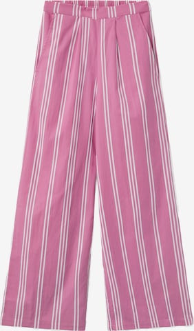 Wide leg Pantaloni cutați de la Compania Fantastica pe roz: față