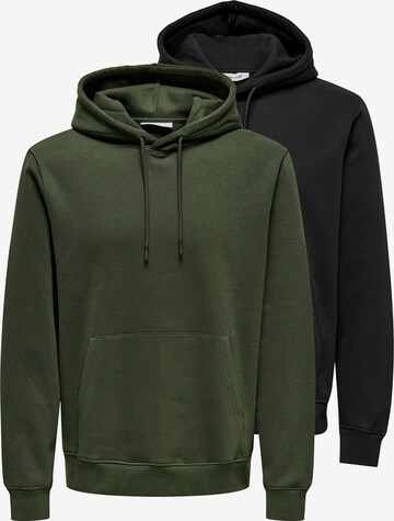Only & Sons Sweatshirt 'Connor' in Green: front