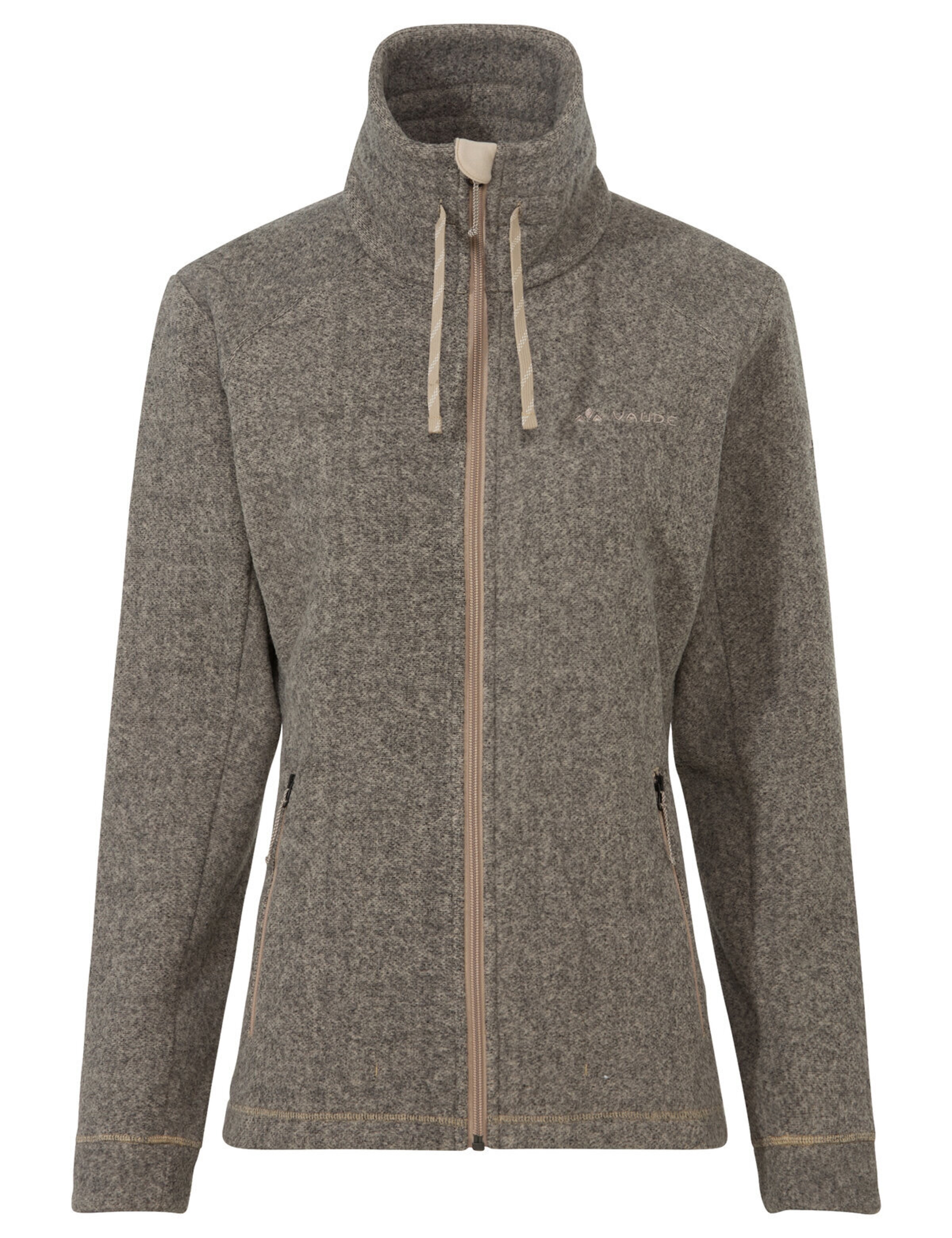 VAUDE Athletic fleece jacket 'Skomer' in Beige: front
