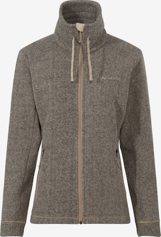 VAUDE Athletic fleece jacket 'Skomer' in Beige: front